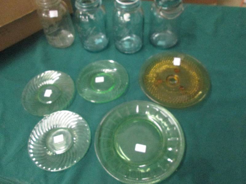 4 Depression Glass Plates, 4 Collec...