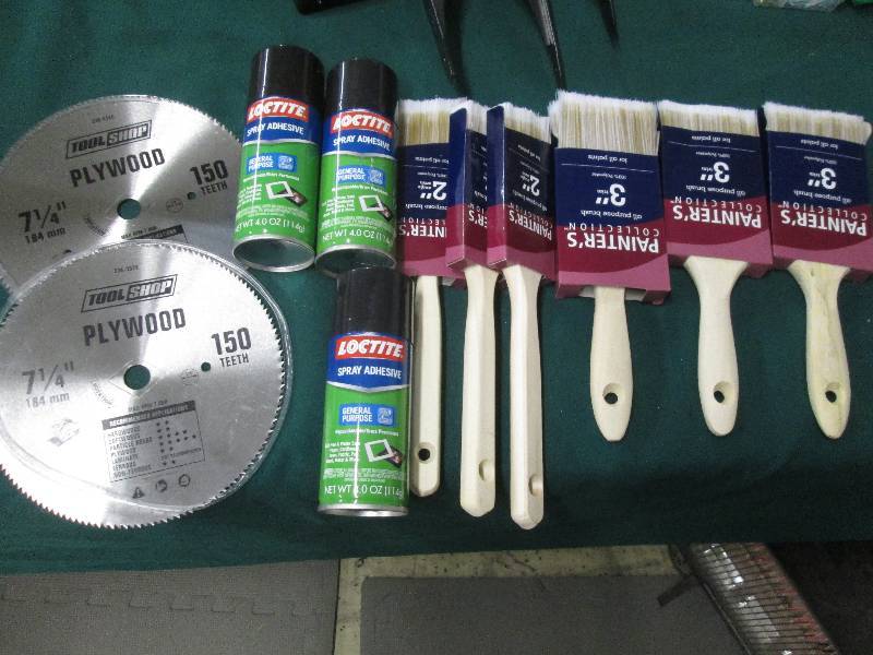 Lot of 6 Paintbrushes, 3 Cans of Sp...