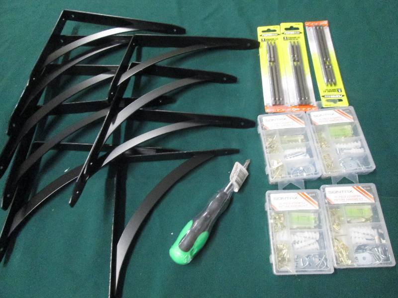 9 Shelf Brackets, 4 Picture Hanging...