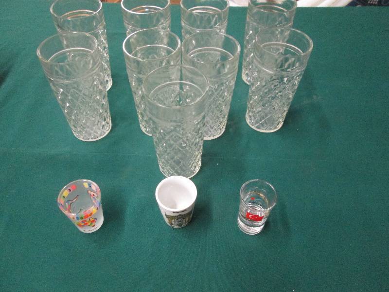 3 Shot Glasses, 9 Glass Water Glass...