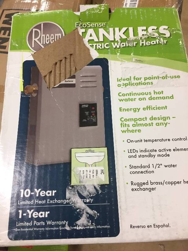 lot 96 image: RETE-13 - 13KW 1.97 GPM Tankless Electric Water Heater open box never used