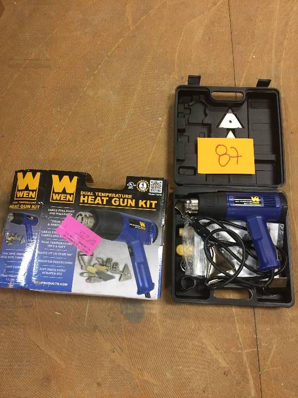 lot 87 image: WEN 1,500-Watt Dual-Temperature Heat Gun Kit in working conditions