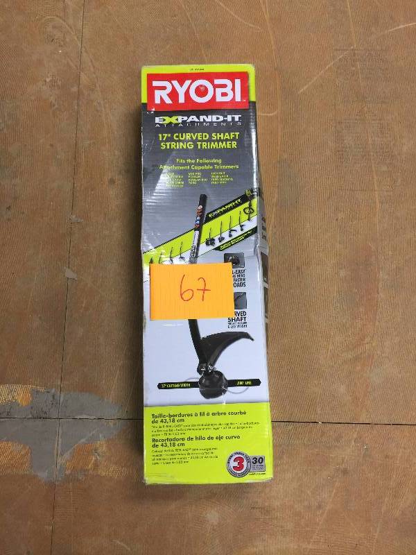 lot 67 image: Ryobi Expand-It 17 in. Universal Curved Shaft String Trimmer Attachment