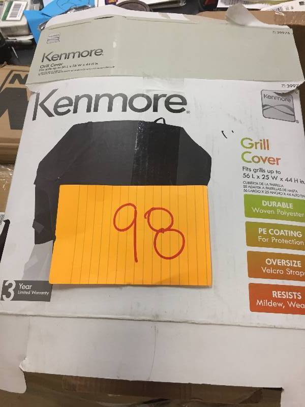 lot 98 image: Kenmore Grill Cover Fits Grills Up To 56 L x 25 W x 44 H in.