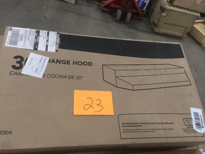 lot 23 image: Broan F40000 Series 30 in. Convertible Range Hood in Stainless Steel Model#  F403004  open box never used