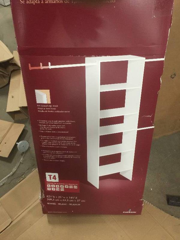 lot 48 image: ClosetMaid Selectives 25 in. White Custom Closet Organizer Model#  7029  never used
