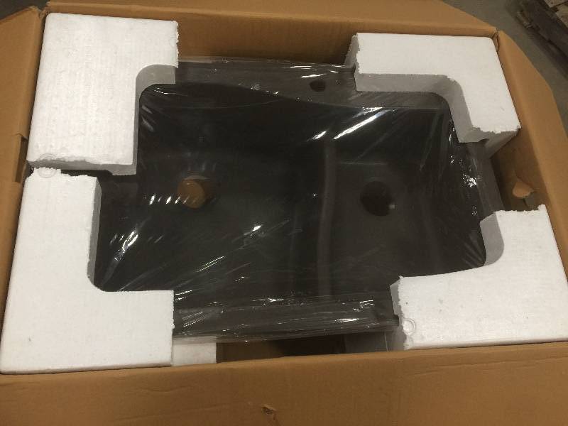 lot 65 image: Swanstone QZLS-3322.077 33-Inch by 22-Inch Drop-In LargeSmall Bowl Kitchen Sink, Nero  not used