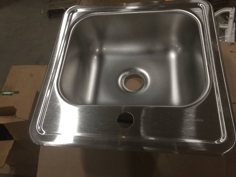 lot 70 image: Elkay Dayton Drop-In Stainless Steel 15 in. 1-Hole Single Bowl Bar Sink not used