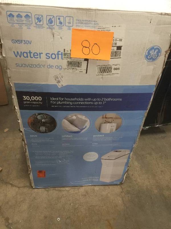 lot 80 image: GE GXSH40V 40,000 Grain Water Softener open box never used