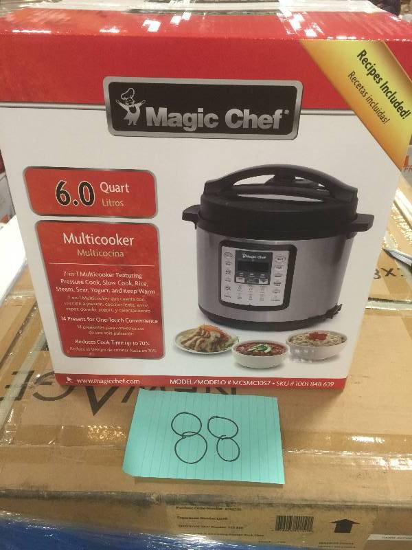 lot 88 image: Magic Chef LUX 6 Qt. All-in-One Multi-Cooker Model#  MCSMC10S7 