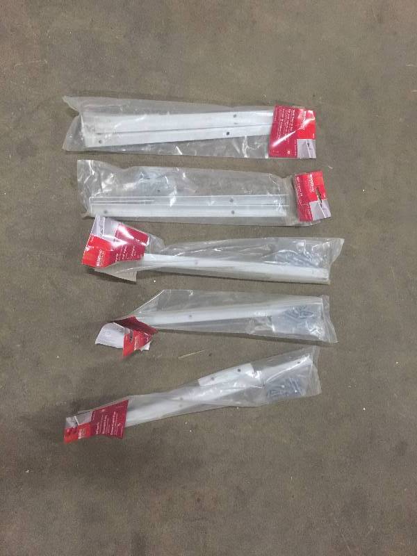 lot 91 image: Lot of 5 ClosetMaid Selectives 14 in. White Metal Shelf Support Kit