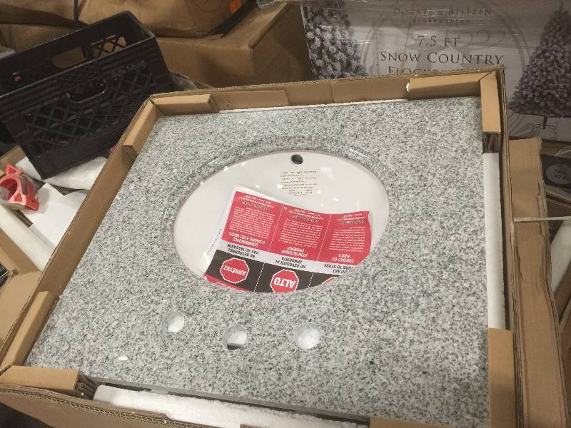 lot 100 image: Pegasus PE25603 25-Inch Napoli Granite Vanity Top with White Bowl and 8-Inch Spread