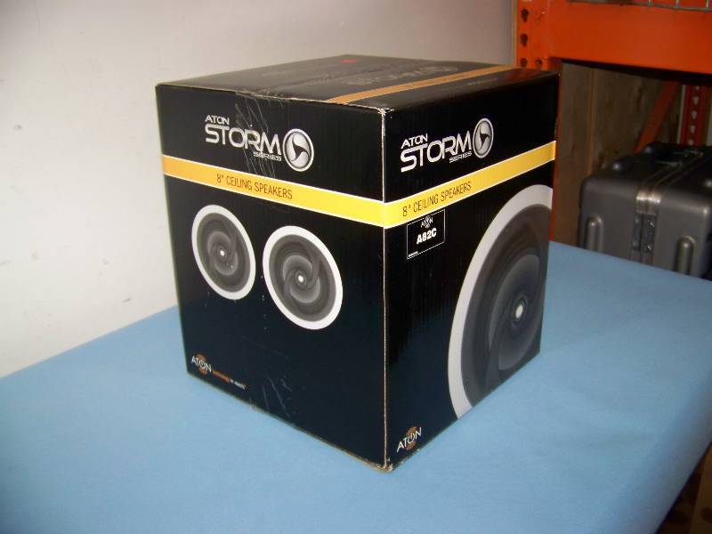 lot 58 image: (2) Aton, Storm Series, 8, In-Ceiling, 2-Way Speakers - NEW in Original Box