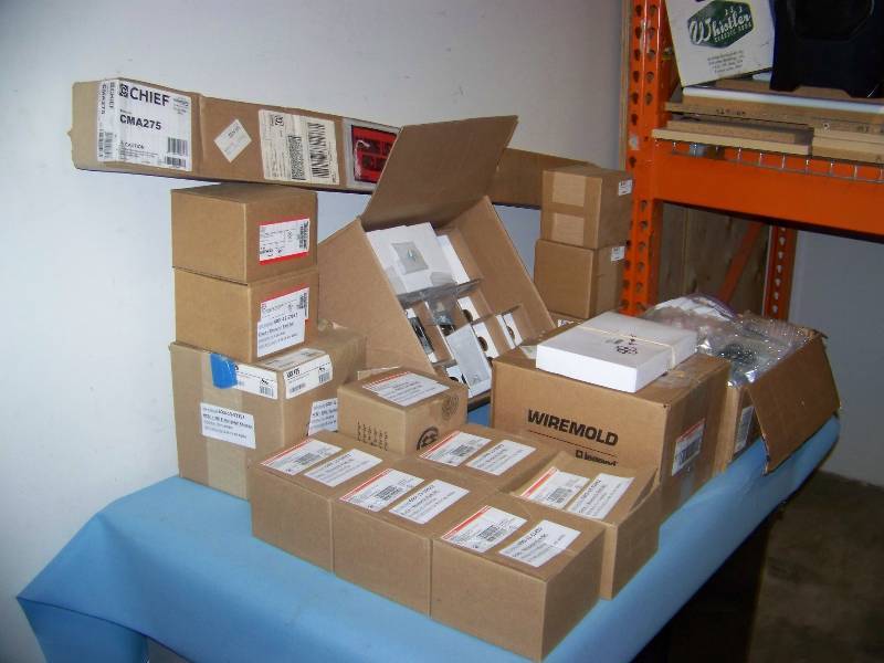 lot 85 image: Chief, Wiremold, Canare, Panel Crafters Plates  Connectors, Mounting Plates, Installation Hardware and more - most are NEW in Original Packaging
