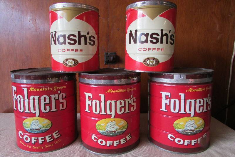 lot 33 image: Vintage Coffee Cans