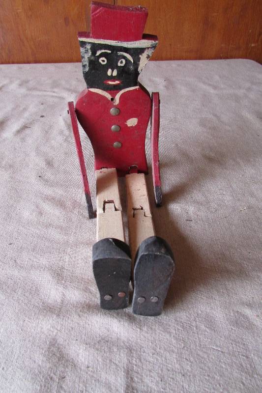 lot 44 image: Vintage Black Americana Wooden Puppet Folk Art