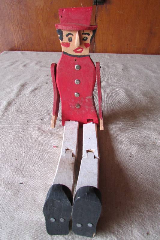 lot 49 image: Vintage Americana Wooden Puppet Folk Art