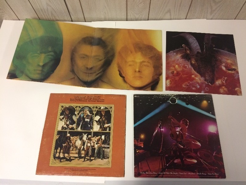 3 Vinyl Record Albums - WALSH, HENDRIX, ROLLING STONES with Poster