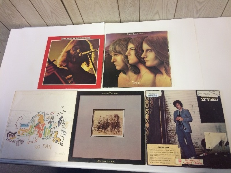 5 Vinyl Record Albums - JOEL, MASON, CROSBY STILLS NASH YOUNG, EMERSON LAKE & PALMER