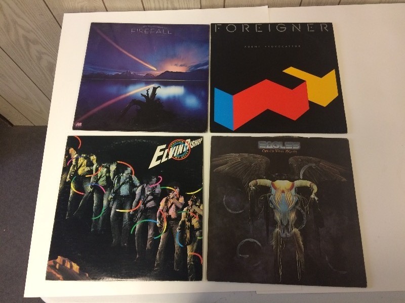 4 Vinyl Record Albums - ELVIN BISHOP, FIREFALL, FOREIGNER, EAGLES