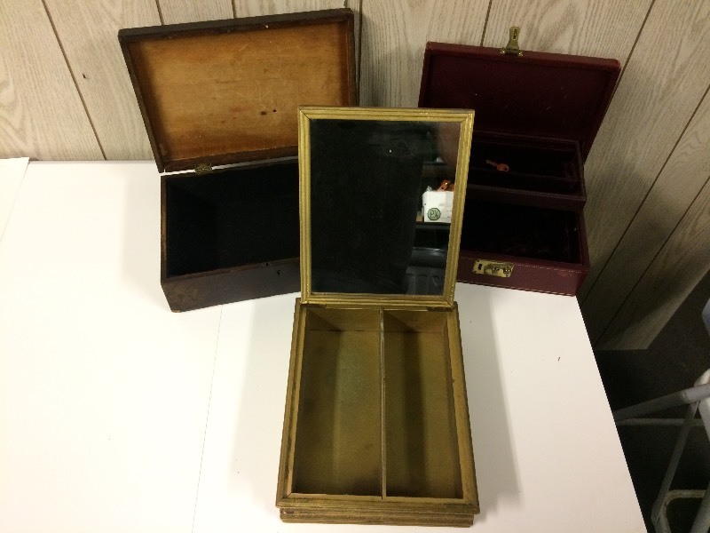 3 Jewelry Boxes - 1 with Key