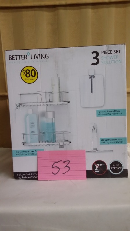 Better Living 3 Piece Stainless Steel Shower Caddy