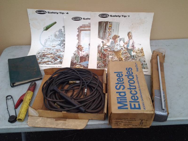 Tig Welding Lead, 50 Lbs. 7024 Welding Rods, Other Box Of Welding Rods, Welding Stinger, Striker, Posters