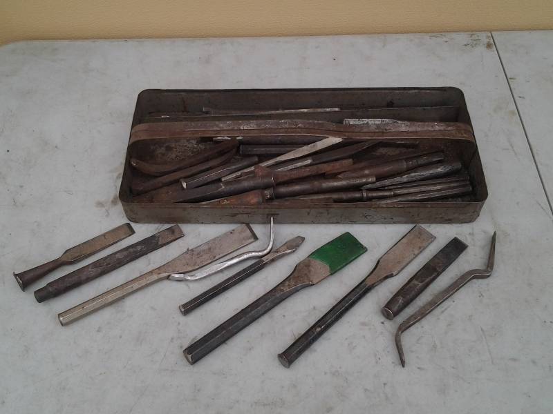 Tool Tray Full Of Chisels & Punches