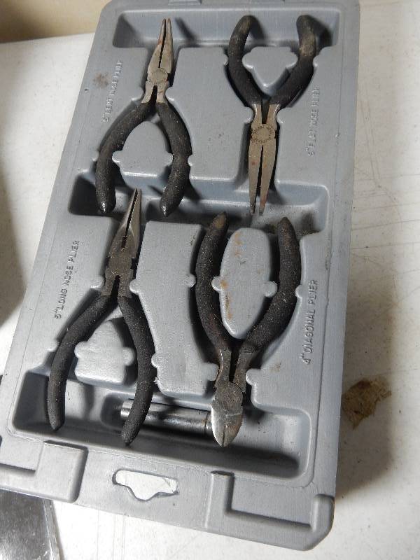 Misc. Pliers, Drill Bit set and other tools as pictured