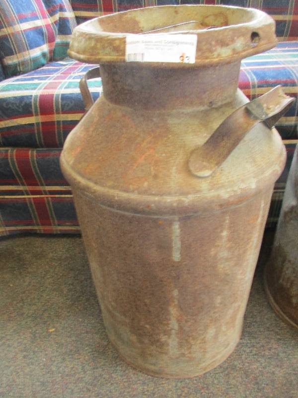 lot 93 image: vintage milk can