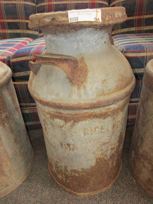 lot 94 image: vintage milk can