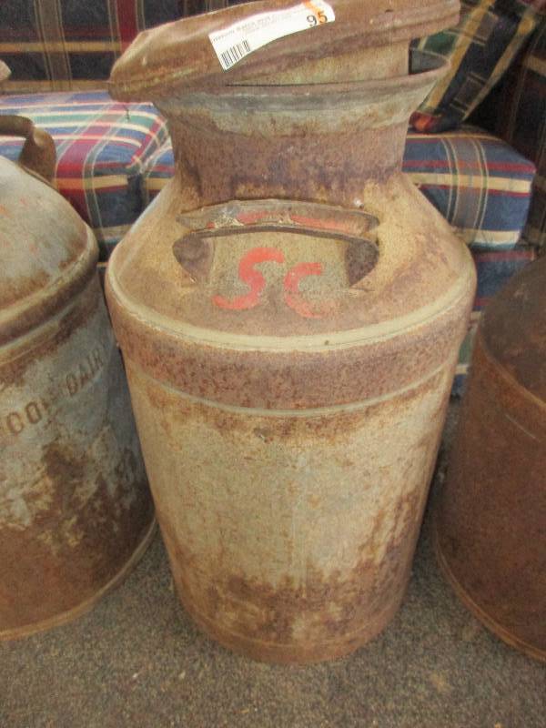 lot 95 image: vintage milk can