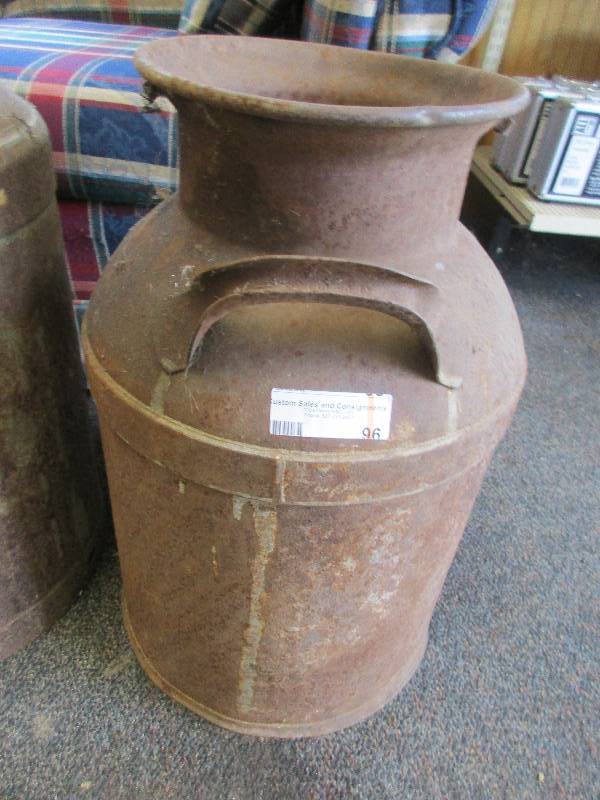 lot 96 image: vintage milk can
