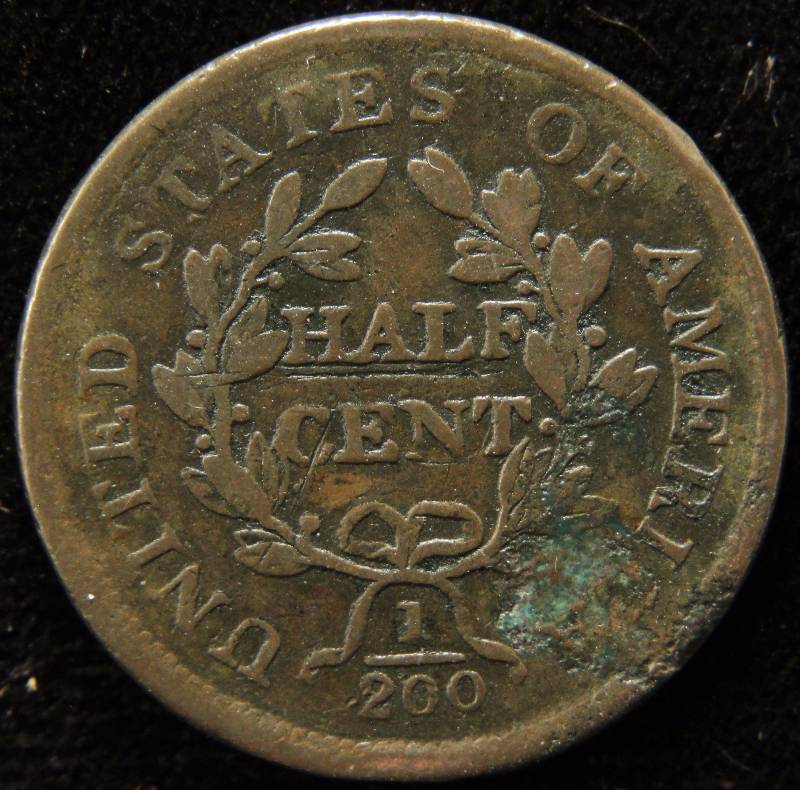 1804 US HALF CENT F DETAILS SCRATCHES