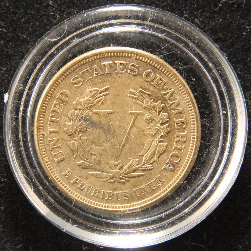 1883 NO CENTS GOLD PLATED RACKETEER NICKEL