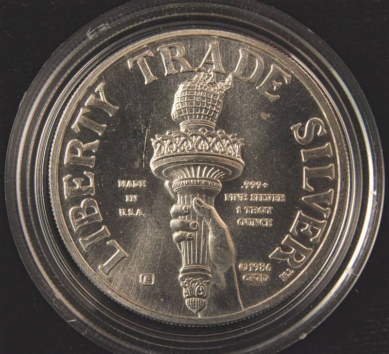 1 TROY OZ. .999 FINE SILVER LIBERTY TRADE SILVER IN AIRTITE HOLDER