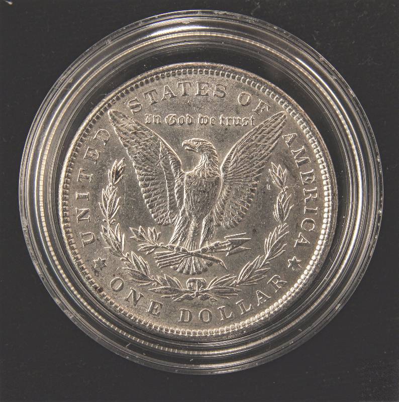 1898 MORGAN SILVER DOLLAR UNC LIGHTLY CLEANED IN AIRTITE HOLDER
