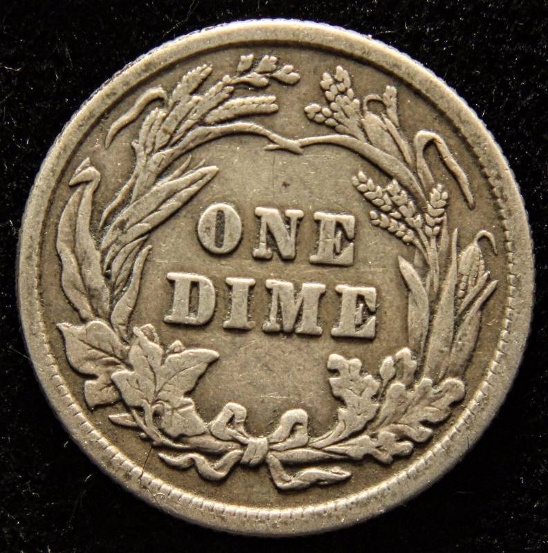1913 BARBER SILVER DIME XF40