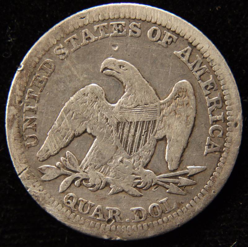 1855 SEATED LIBERTY SILVER QUARTER FINE