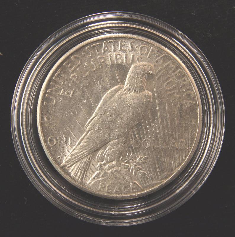 1923-S PEACE SILVER DOLLAR AU IN AIRTITE HOLDER