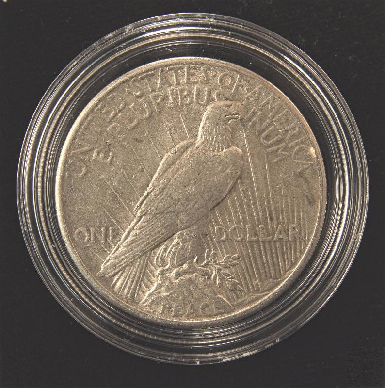 1925 PEACE SILVER DOLLAR AU IN AIRTITE HOLDER