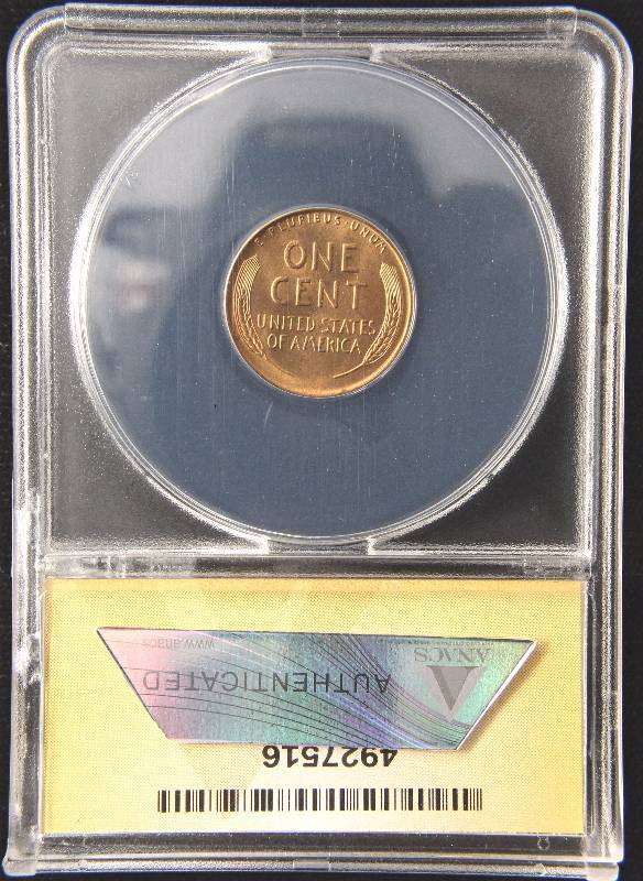 1942-S WHEAT CENT MS65 RED ANACS