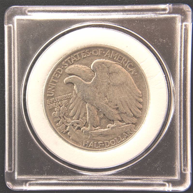 1945 WALKING LIBERTY SILVER HALF DOLLAR IN AIRTITE HOLDER