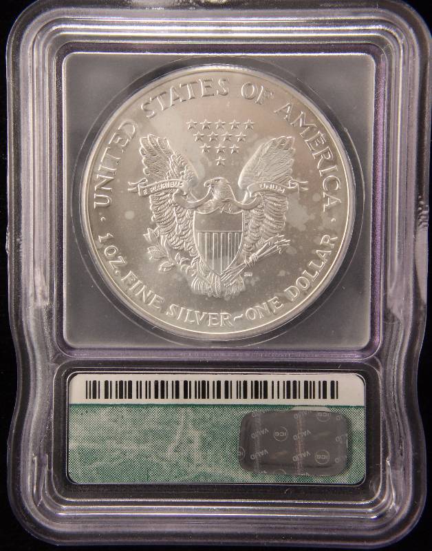 2001 AMERICAN SILVER EAGLE 1 TROY OZ. .999 FINE SILVER DOLLAR MS69 ICG