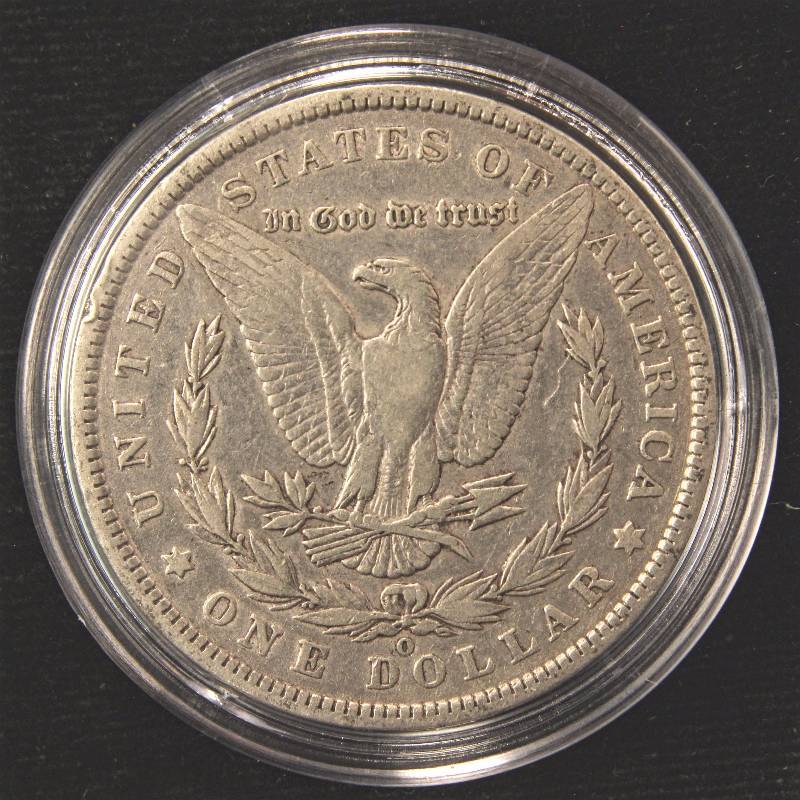 1887-O MORGAN SILVER DOLLAR VF IN AIRTITE HOLDER
