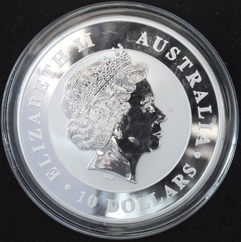 2017 AUSTRALIA  10 TROY OZ. .999 FINE SILVER KOOKABURRA IN AIRTITE