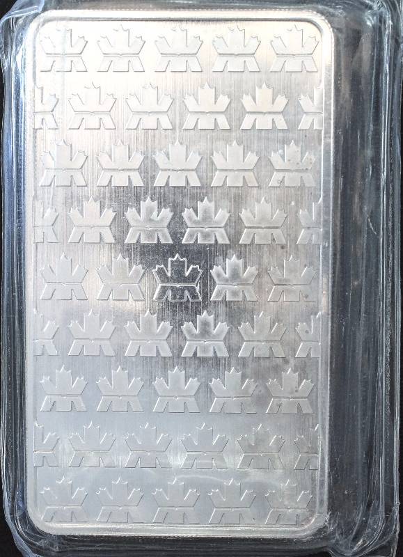 10 TROY OZ. .999 FINE SILVER ROYAL CANADIAN MINT BAR SEALED