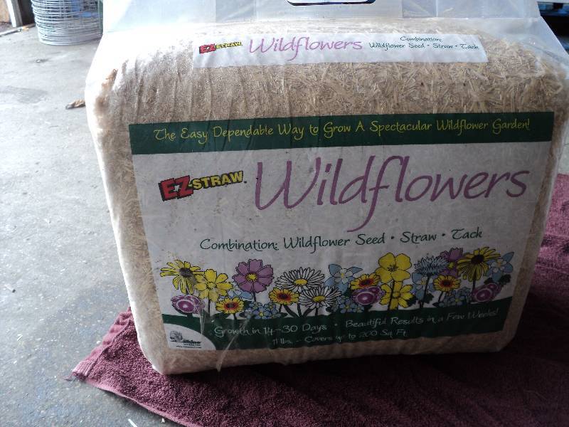 EZstraw wildflowers, 11 lbs., cover...