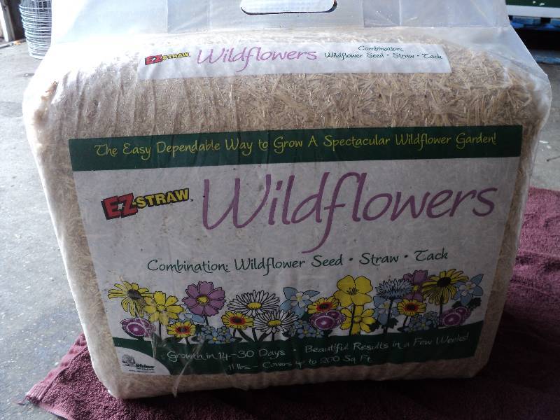 EZstraw wildflowers, 11 lbs., cover...
