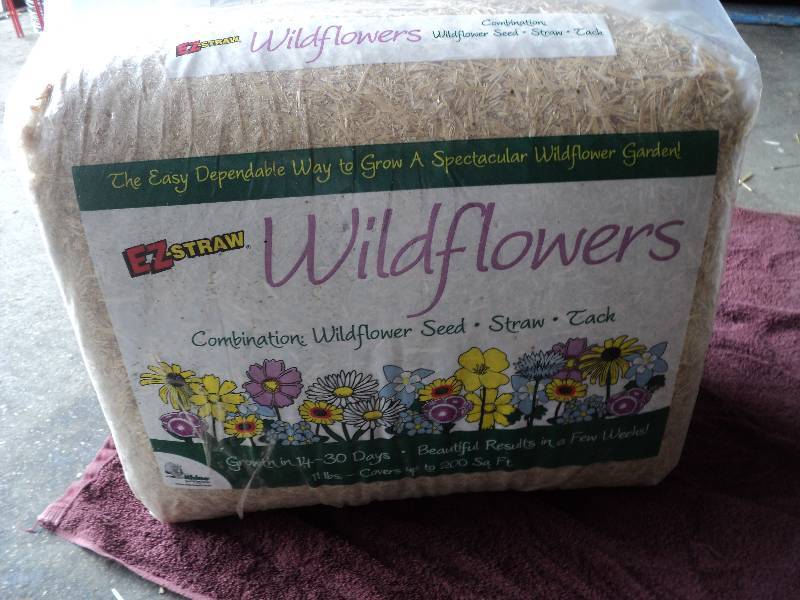 EZstraw wildflowers, 11 lbs., cover...